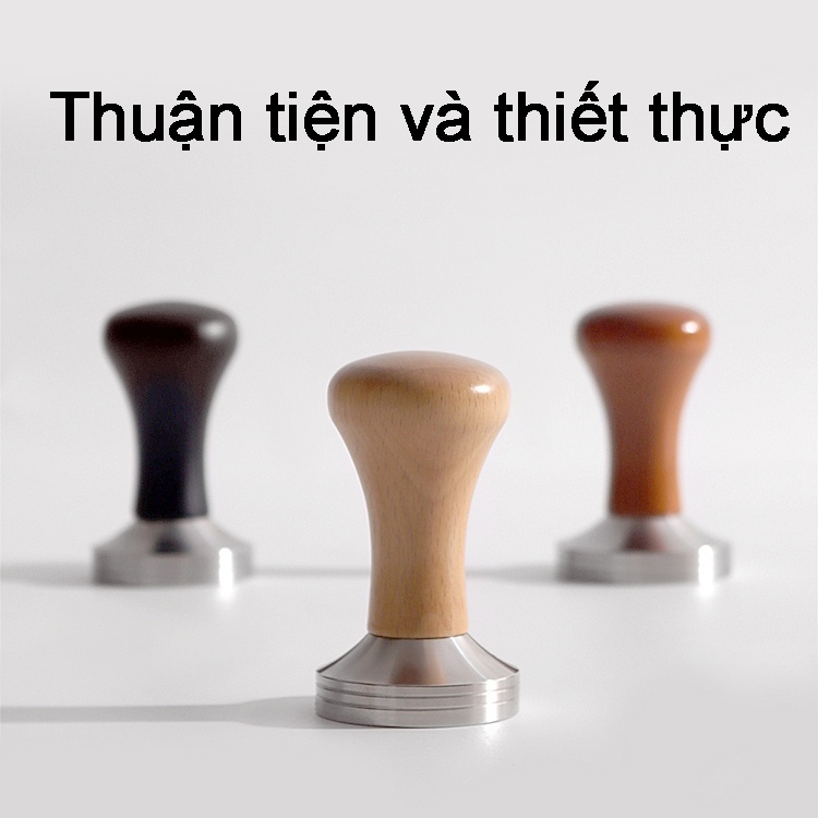 Giao hàng nhanh/ Cục nén cà phê/Tamper cà phê đường kính 53mm, 51mm, tay cầm bằng gỗ cao cấp