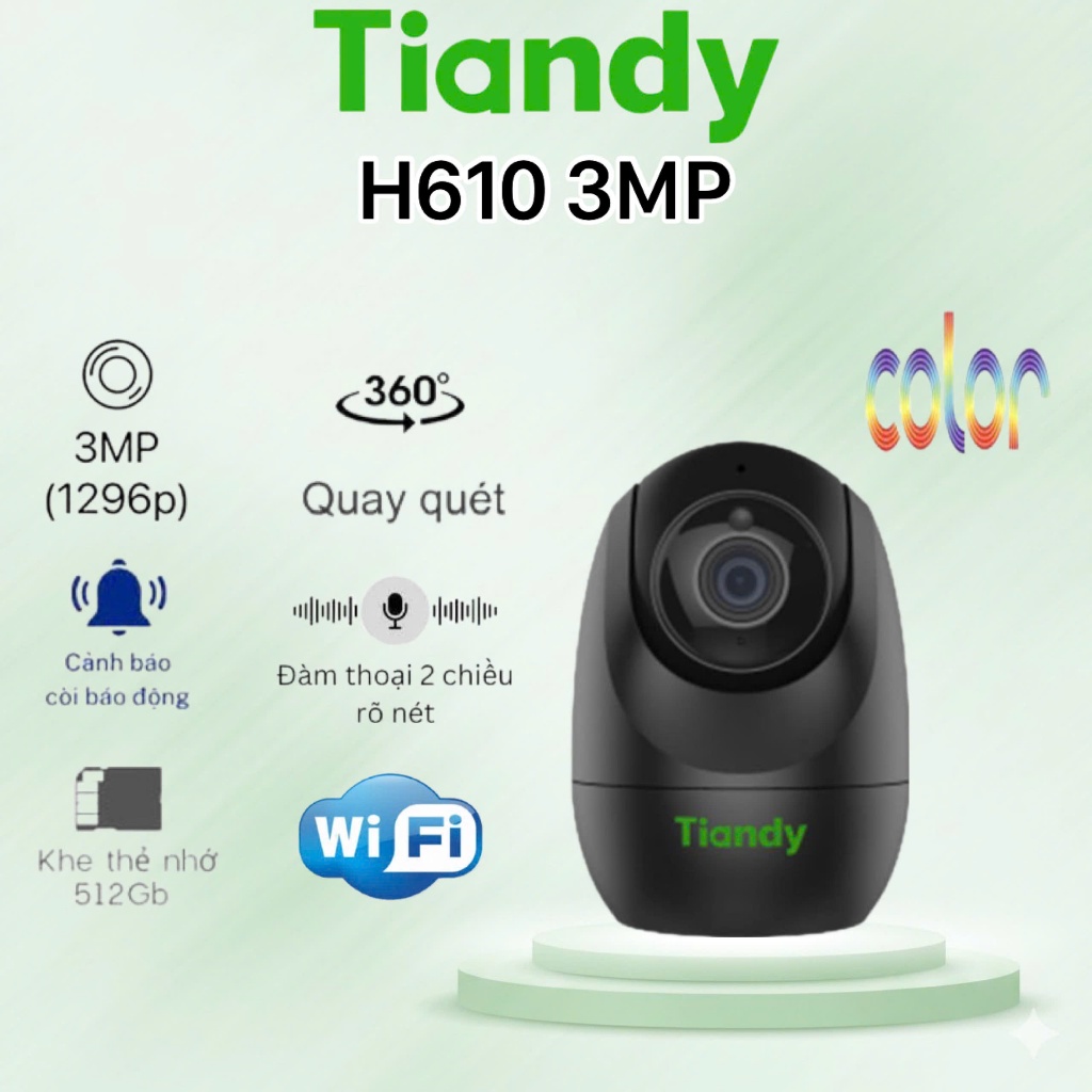 CAMERA WIFI H610 trong nhà 3MP Color Maker & hồng ngoại, Quay/Quét 360, đàm thoại 2 chiều / CAMERA W
