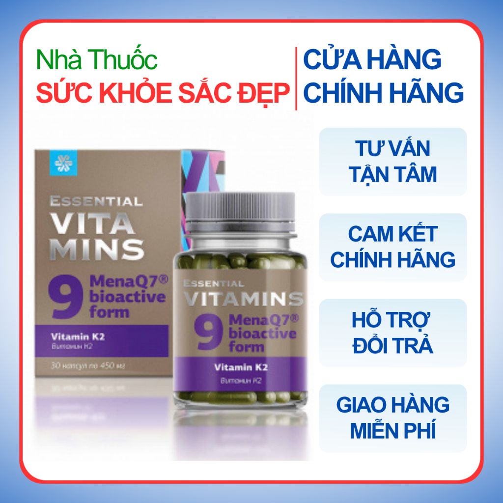 [ Vitamin 9 Siberian ] Essential Vitamins. Vitamin K2 Hỗ trợ xương khớp vitamin thiết yếu - 60 Viên