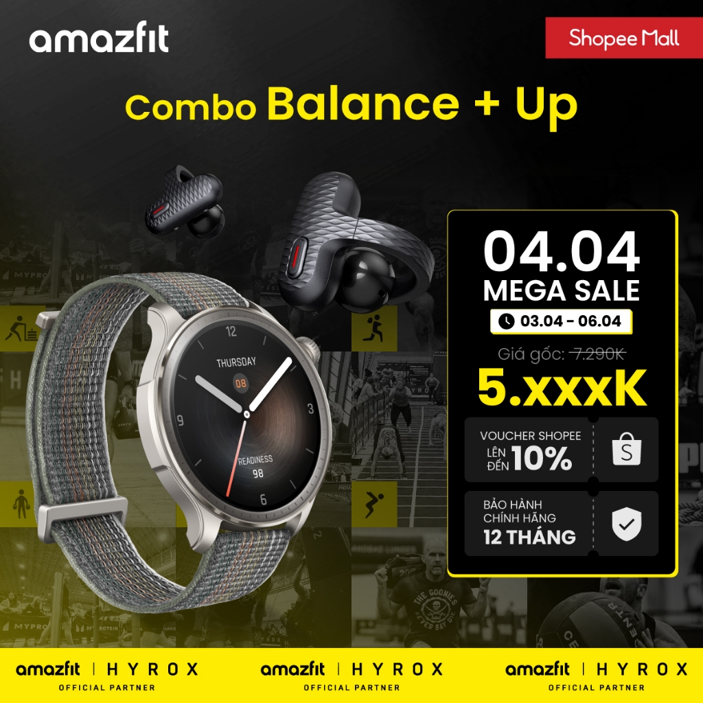 [COMBO] Đồng hồ thông minh Amazfit Balance + Tai nghe nhét tai open-ear Amazfit UP- Hàng chính hãng - Bảo hành 12 tháng | BigBuy360 - bigbuy360.vn