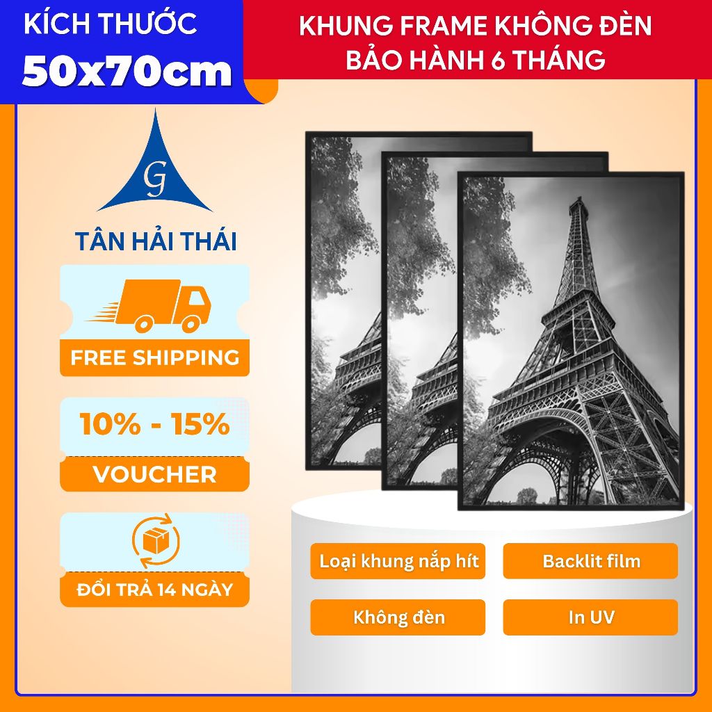 Khung Tranh 50x70cm Phù Hợp Dùng Cho Quán Ăn, Quán Cafe | Tân Hải Thái