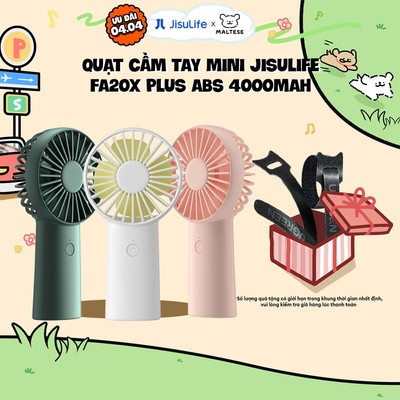 [Gift] Quạt Tích Điện Cầm Tay Mini JISULIFE FA20X 4000mAh 3 Cấp Gió