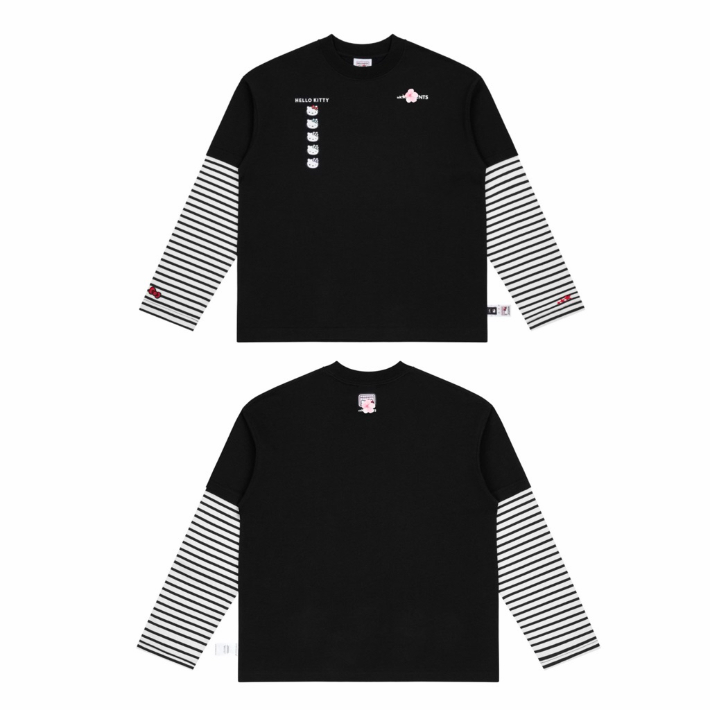 Áo tay dài Lì Double Sleeves Oversize vải cotton dày dặn, full tag chuẩn local