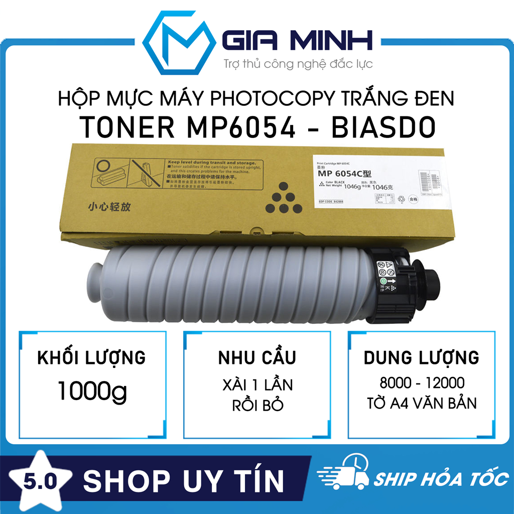 Hộp Mực Máy Photocopy Toner MP6054 - Biasdo - Tương Thích Máy Photocopy Trắng Đen - Full VAT - Full 