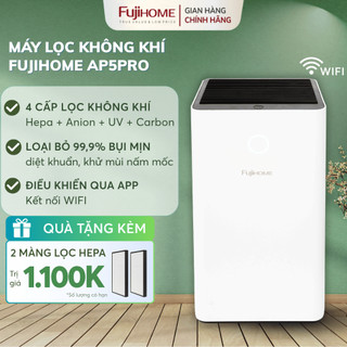 Máy lọc không khí gia đình 48m2 lọc bụi siêu mịn FUJIHOME AP5Pro, máy lọc không khí WiFi HEPA kép