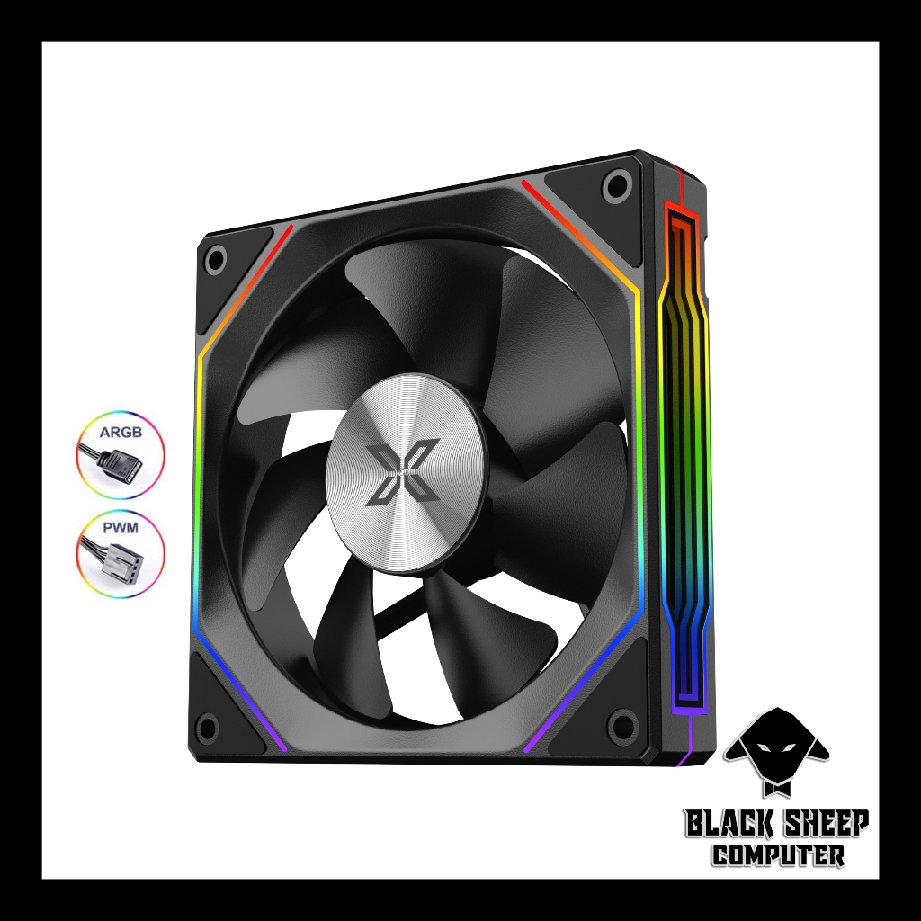 Quạt Fan XIGMATEK INFINITY PRO5 BLACK - SYNC MAIN 3PIN 5V Kèm 4 Ốc ( Không gắn nguồn hoặc cần Hub 3P