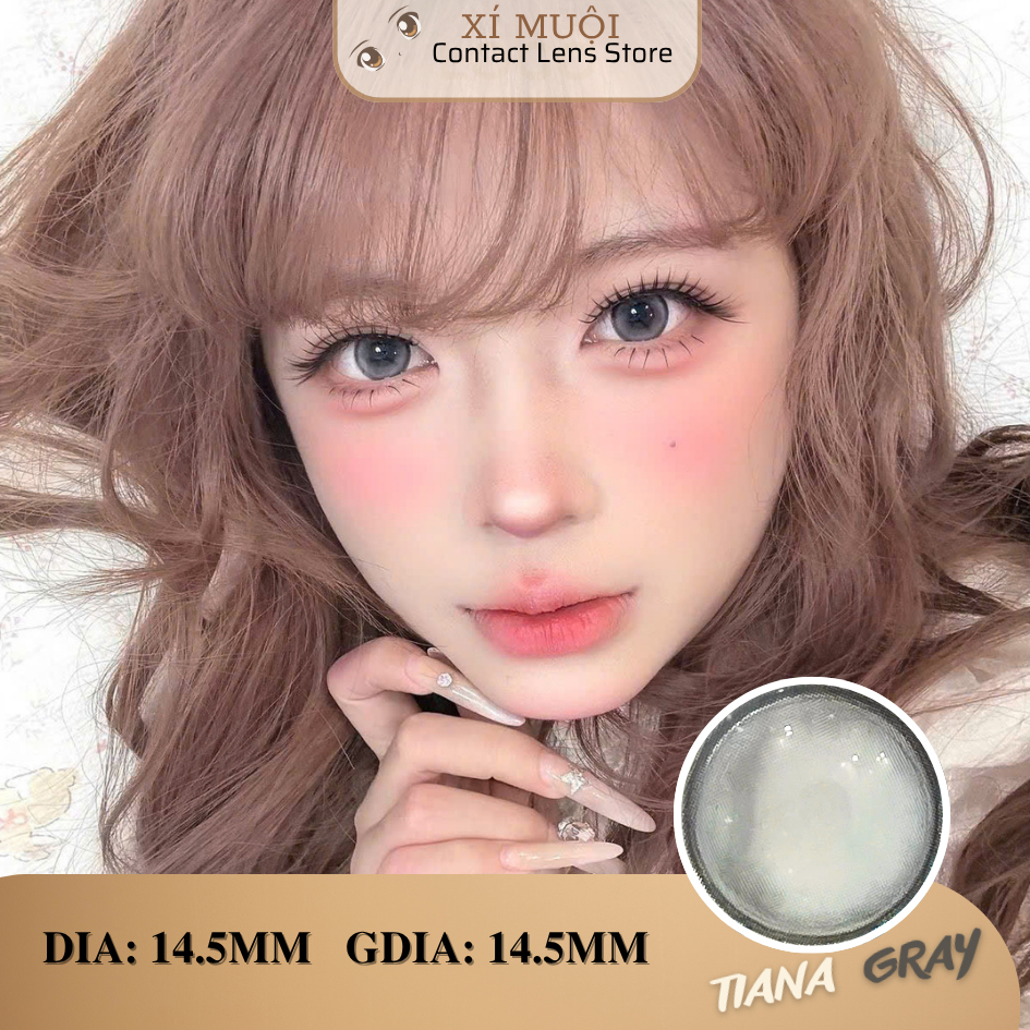 Lens Mắt Màu Xám Tây Giãn To Tiana 0 Độ