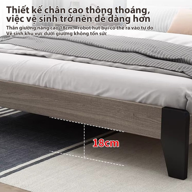 Giường Nỉ Bọc Gỗ 1m8 Phong Cách Tân Cổ Điển Cao CấpDễ Vệ Sinh Và Miễn Phí Vận Chuyển Cho Phòng Ngủ | BigBuy360 - bigbuy360.vn