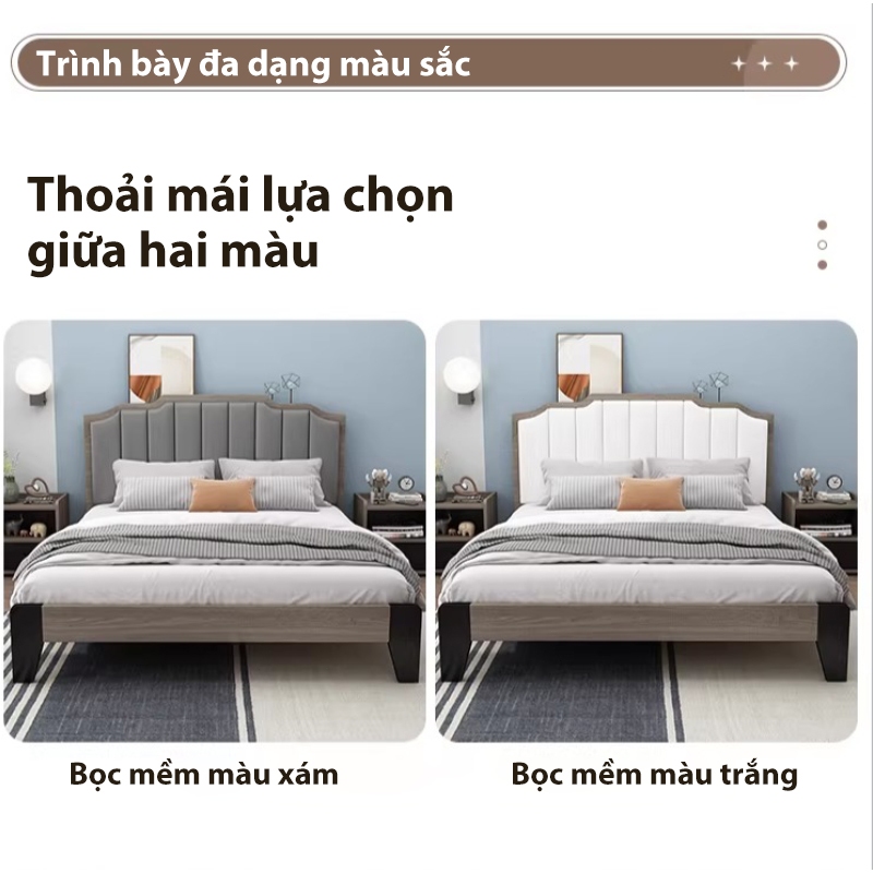 Giường Nỉ Bọc Gỗ 1m8 Phong Cách Tân Cổ Điển Cao CấpDễ Vệ Sinh Và Miễn Phí Vận Chuyển Cho Phòng Ngủ | BigBuy360 - bigbuy360.vn