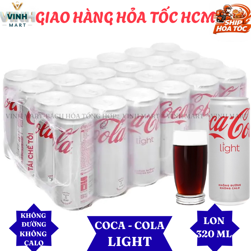 Coca Light Không Đường - Không Calo Thùng 24 Lon 320 ml