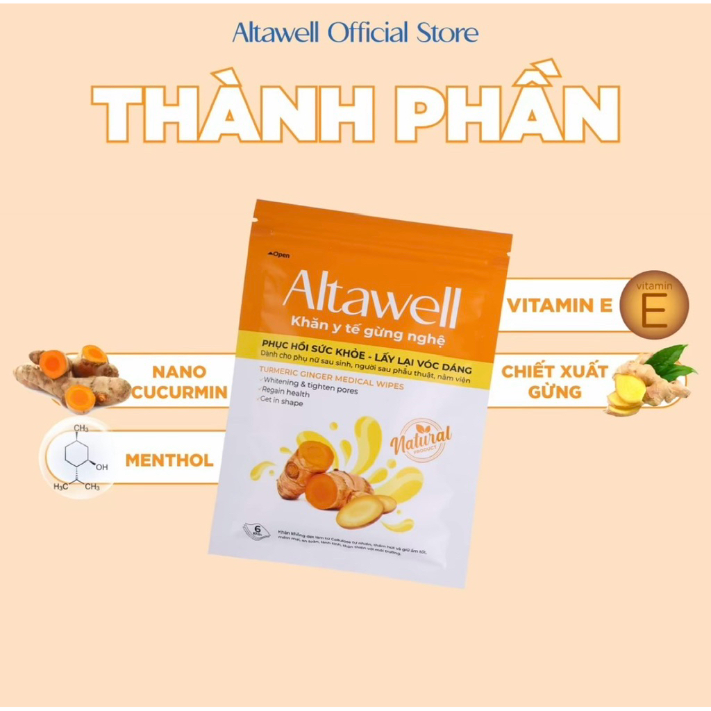 Khăn Y Tế Gừng Nghệ Altawell
