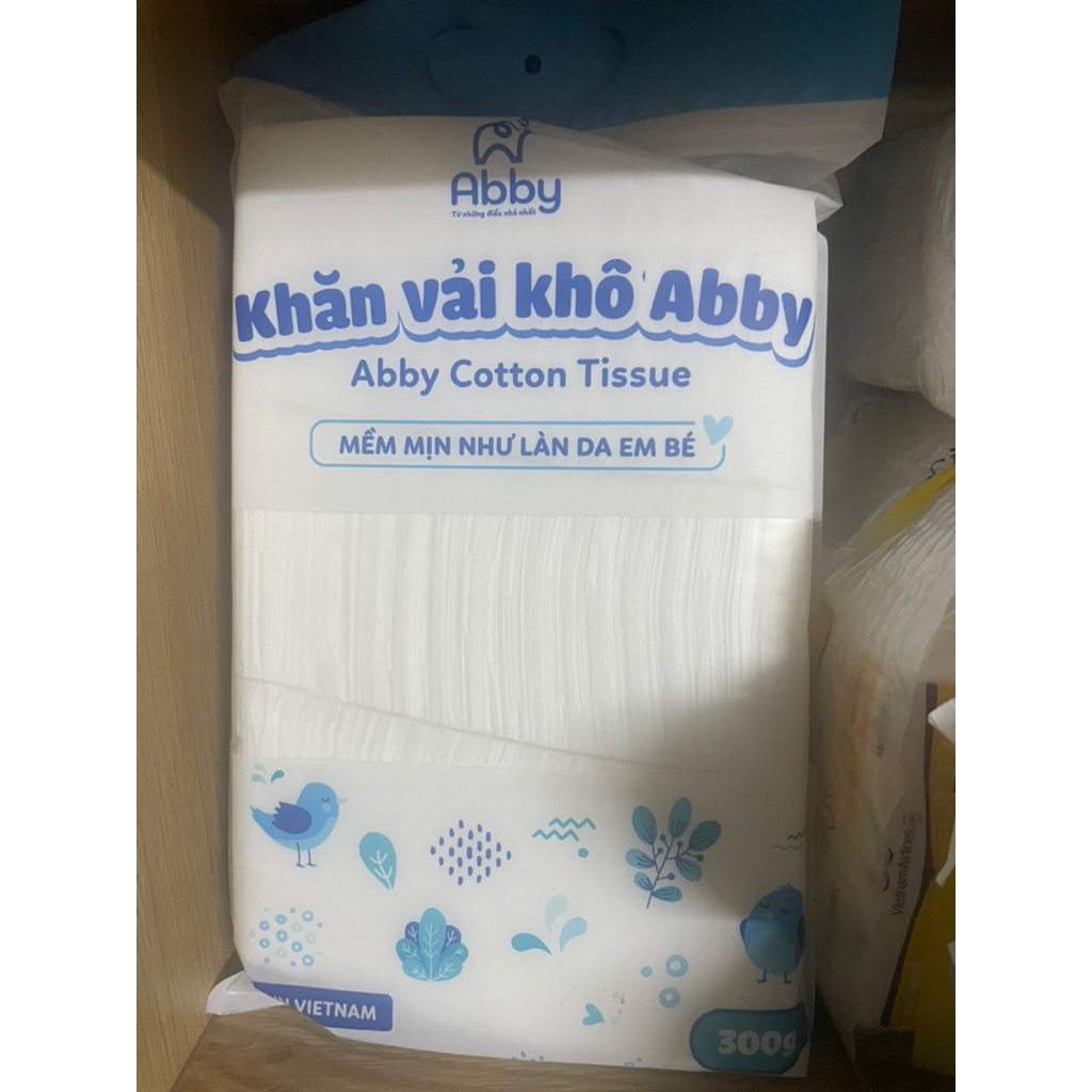 Khăn vải khô đa năng Abby, Abby cotton tissue, bịch to 300g