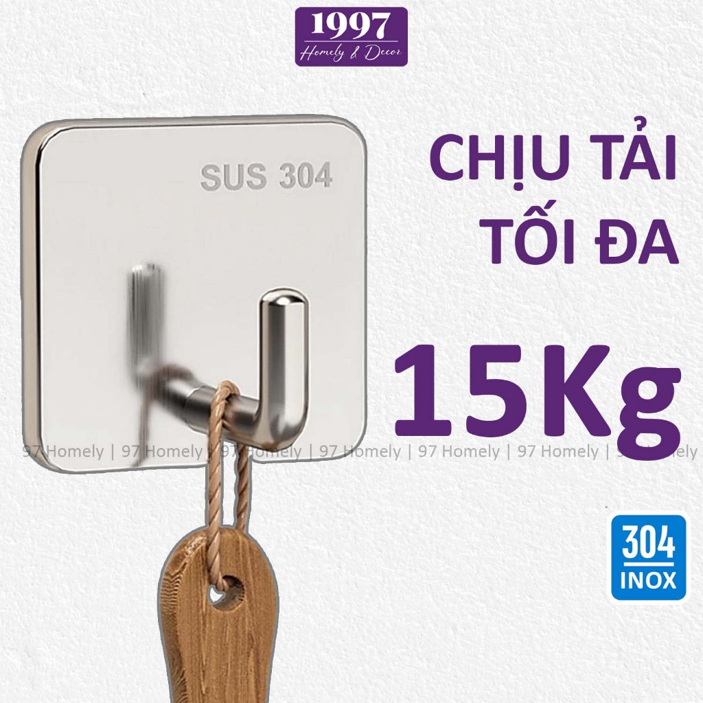 [Set 5] Móc Dán Tường Inox 304 Cao Cấp 97HOMELY Inox Nguyên Chiếc Chống Han Gỉ DT260400201