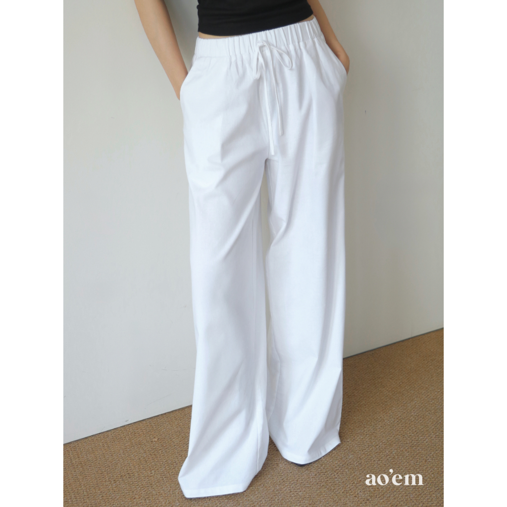 AO'EM STUDIOS | ELLEN PANTS - Quần Dài Ống Rộng Dáng Suông Lưg Thun Thoải Mái
