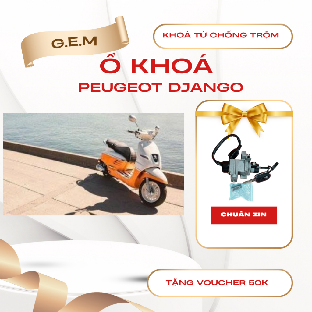 Ổ Khóa Xe Peugeot Django 125/150 – Bộ Khóa Từ Xe Máy Chống Trộm Chuẩn Zin Thay Thế Chất Lượng Cao