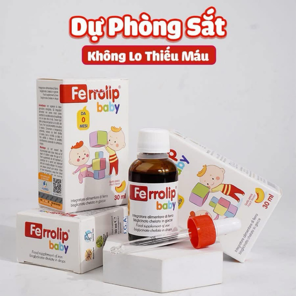 Sắt hữu cơ Ferrolip Baby - Hỗ trợ giảm nguy cơ thiếu máu, thiếu sắt ở trẻ em