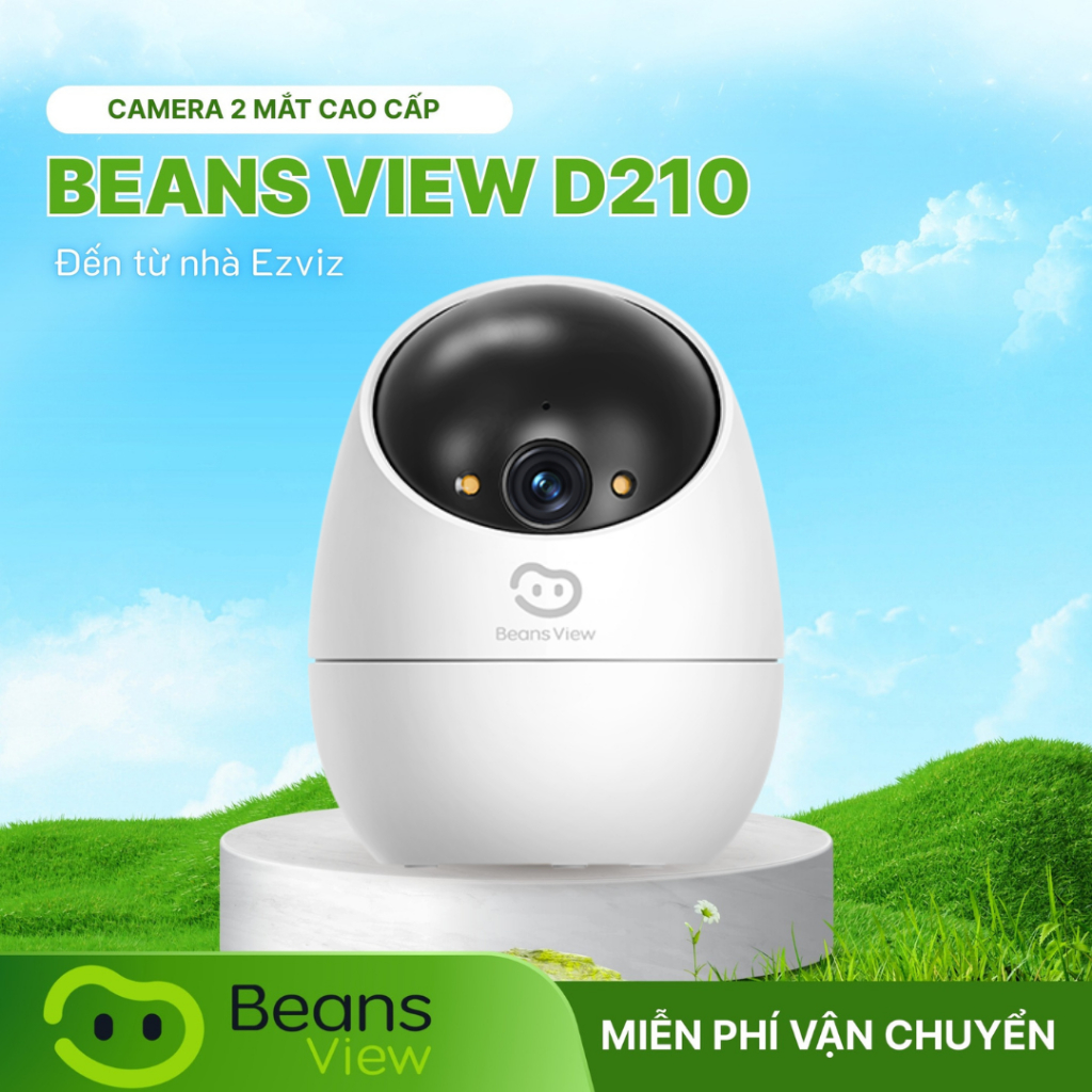 Camera Wifi BeansView D210 2MP/3MP/5MP Trong Nhà, Xoay 360 Độ, Đàm Thoại 2 Chiều, Theo Dõi Chuyển Độ