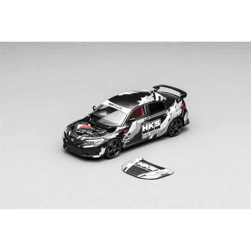 Mô hình xe Honda Civic Type R (FL5) HKS Livery mở được capo tỉ lệ 1:64 Motorhelix MH64-M65320
