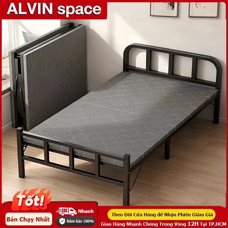 ALVIN Giường gấp gọn hàng nhập khẩu Thoải Mái êm ái tháo lắp tiện lợi giường gấp gọn thông minh 1m9