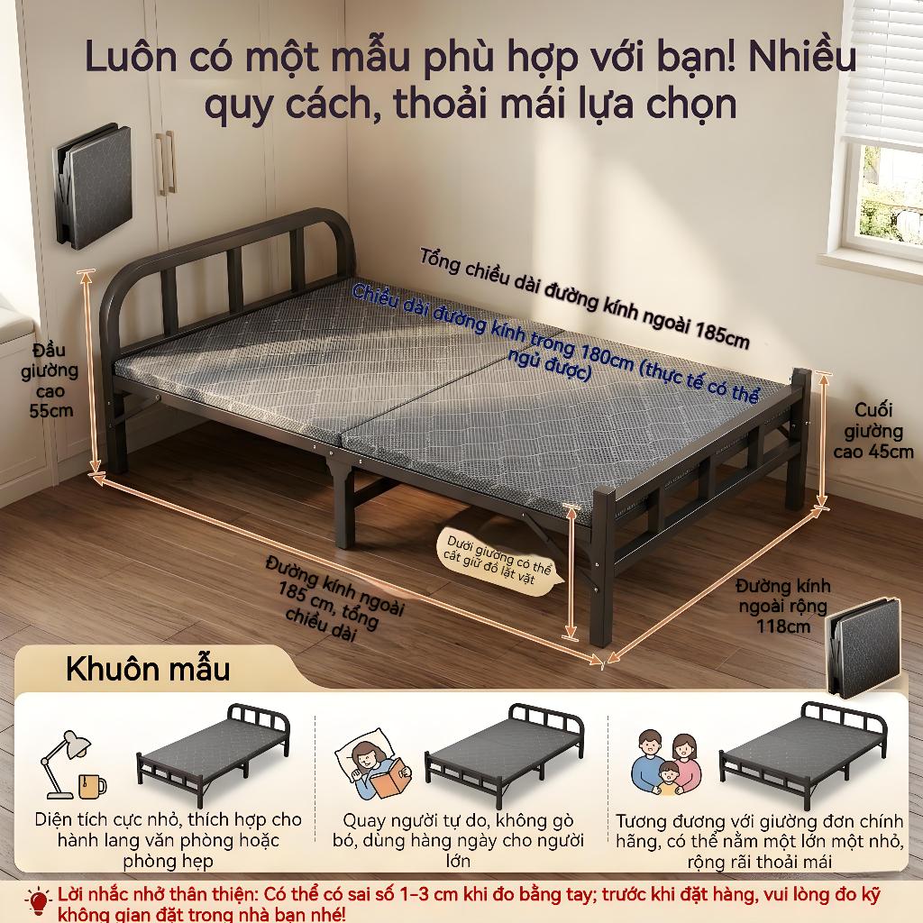 ALVIN Giường gấp gọn hàng nhập khẩu Thoải Mái êm ái tháo lắp tiện lợi giường gấp gọn thông minh 1m9 | BigBuy360 - bigbuy360.vn