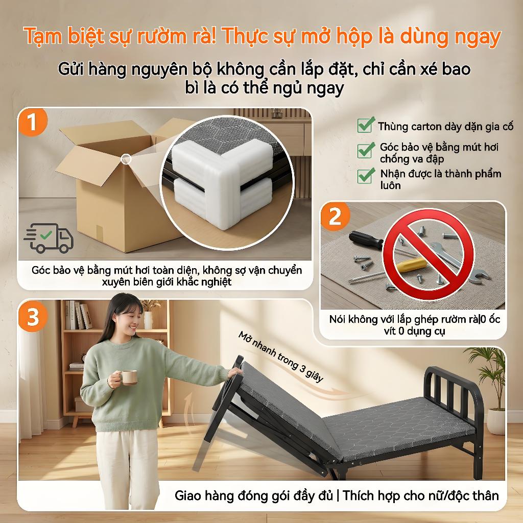 ALVIN Giường gấp gọn hàng nhập khẩu Thoải Mái êm ái tháo lắp tiện lợi giường gấp gọn thông minh 1m9 | BigBuy360 - bigbuy360.vn