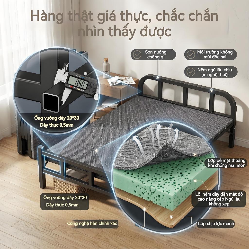 ALVIN Giường gấp gọn hàng nhập khẩu Thoải Mái êm ái tháo lắp tiện lợi giường gấp gọn thông minh 1m9 | BigBuy360 - bigbuy360.vn