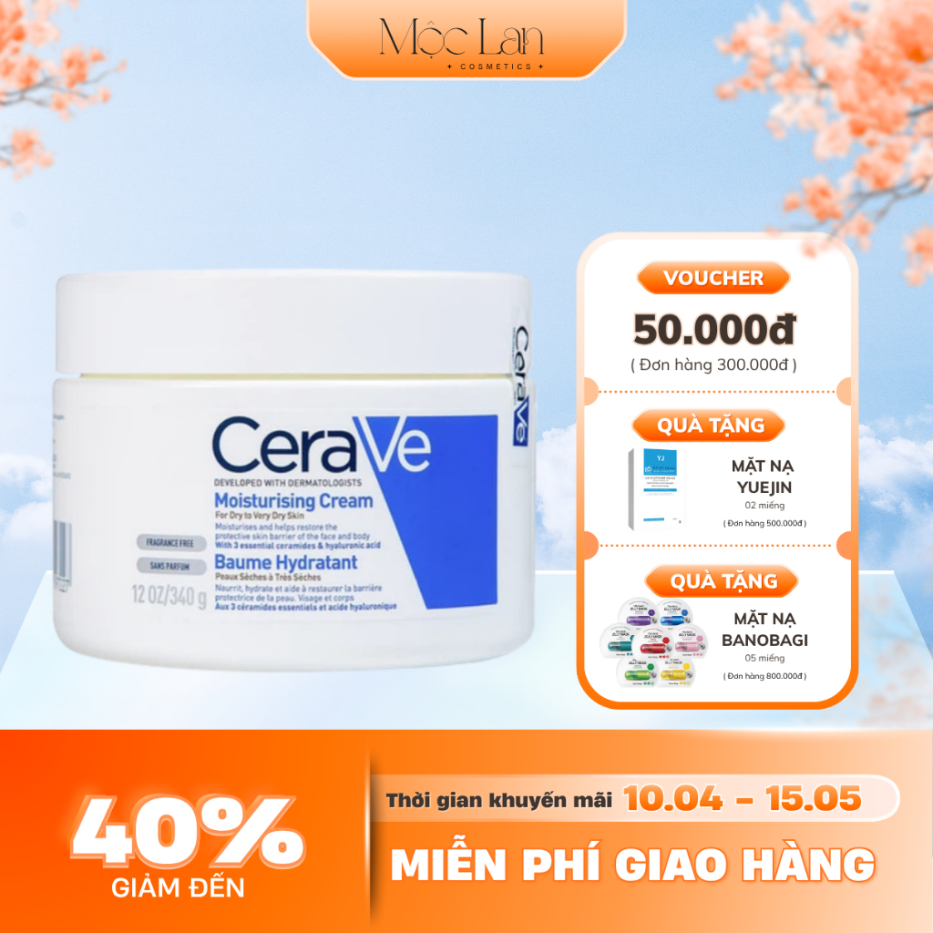 Kem dưỡng ẩm Cerave Moisturising Cream toàn thân cho da 340g