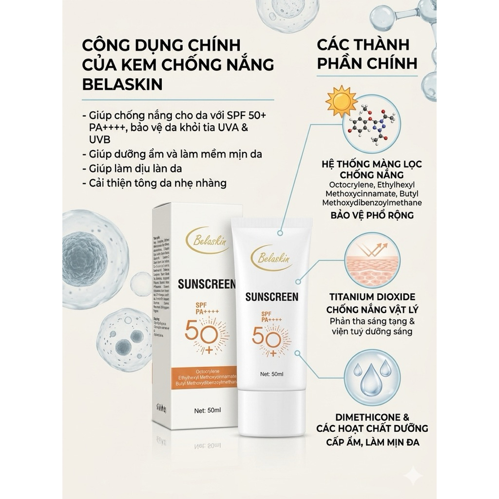 kem chống nắng nâng tone Belaskin