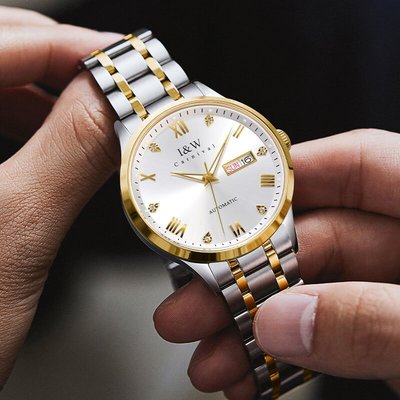 Đồng hồ nam chính hãng I&W CARNIVAL 679G-T1 Kínhchống xước ,Chống nước 30m ,Máy cơ -Automatic dây kim loại thép không gỉ