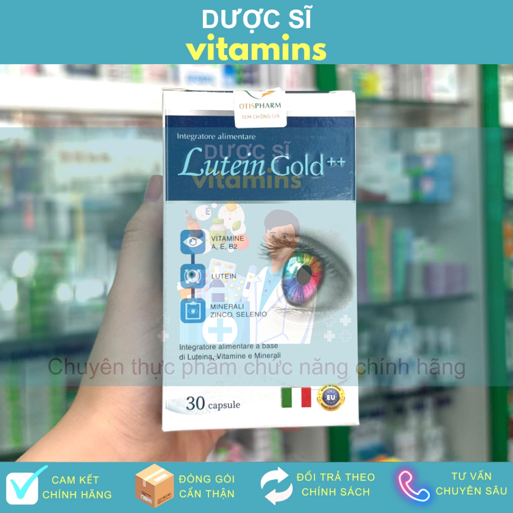 🍀Lutein Gold++ - Viên Uống Bổ Mắt, Hỗ Trợ Phòng Chống Thoái Hóa Điểm Vàng, Tốt Thị Lực Cho Người Lớn
