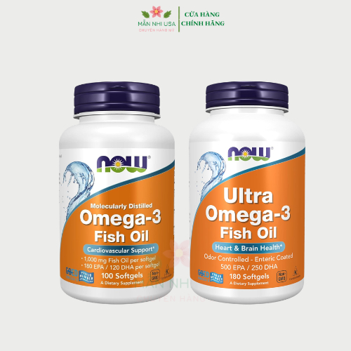 Viên Now ultra Omega 3 bổ sung dầu cá Omega 3 Fish Oil Hàng Mỹ - solgar.