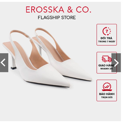 Erosska - Giày cao gót mũi nhọn kiểu dáng đơn giản thanh lịch màu bạc cao 6cm - EH042