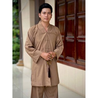 La Hán thầy vải tixi đồ bộ nam vải không nhăn cao cấp