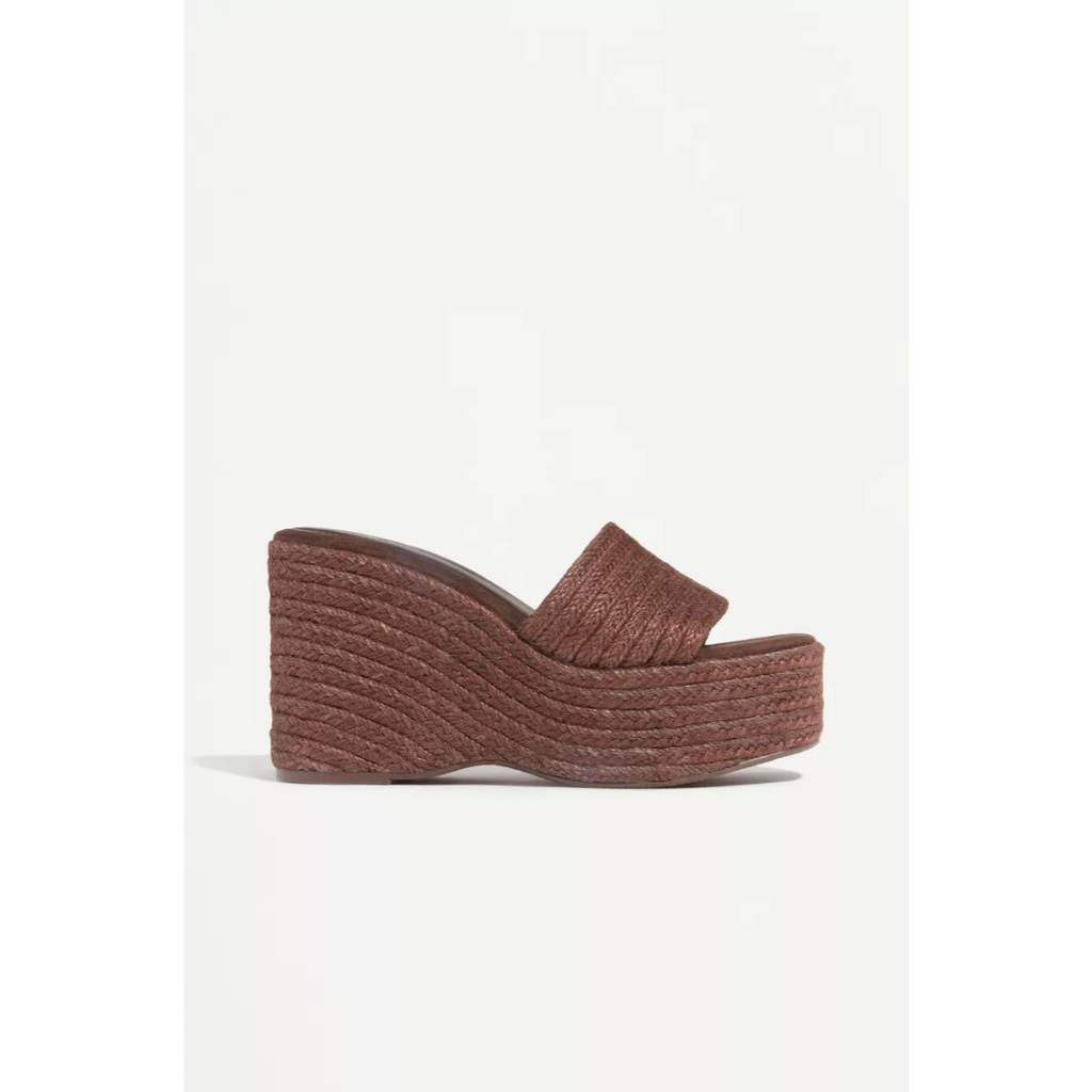 Sandal nữ đế cói LEFTIES màu brown