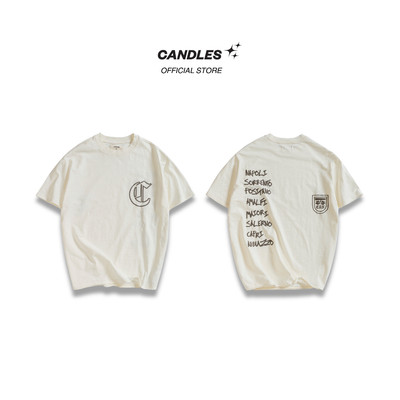 Áo Thun Slub Cotton Candles Tranquil Logo Oversized Tee Unisex