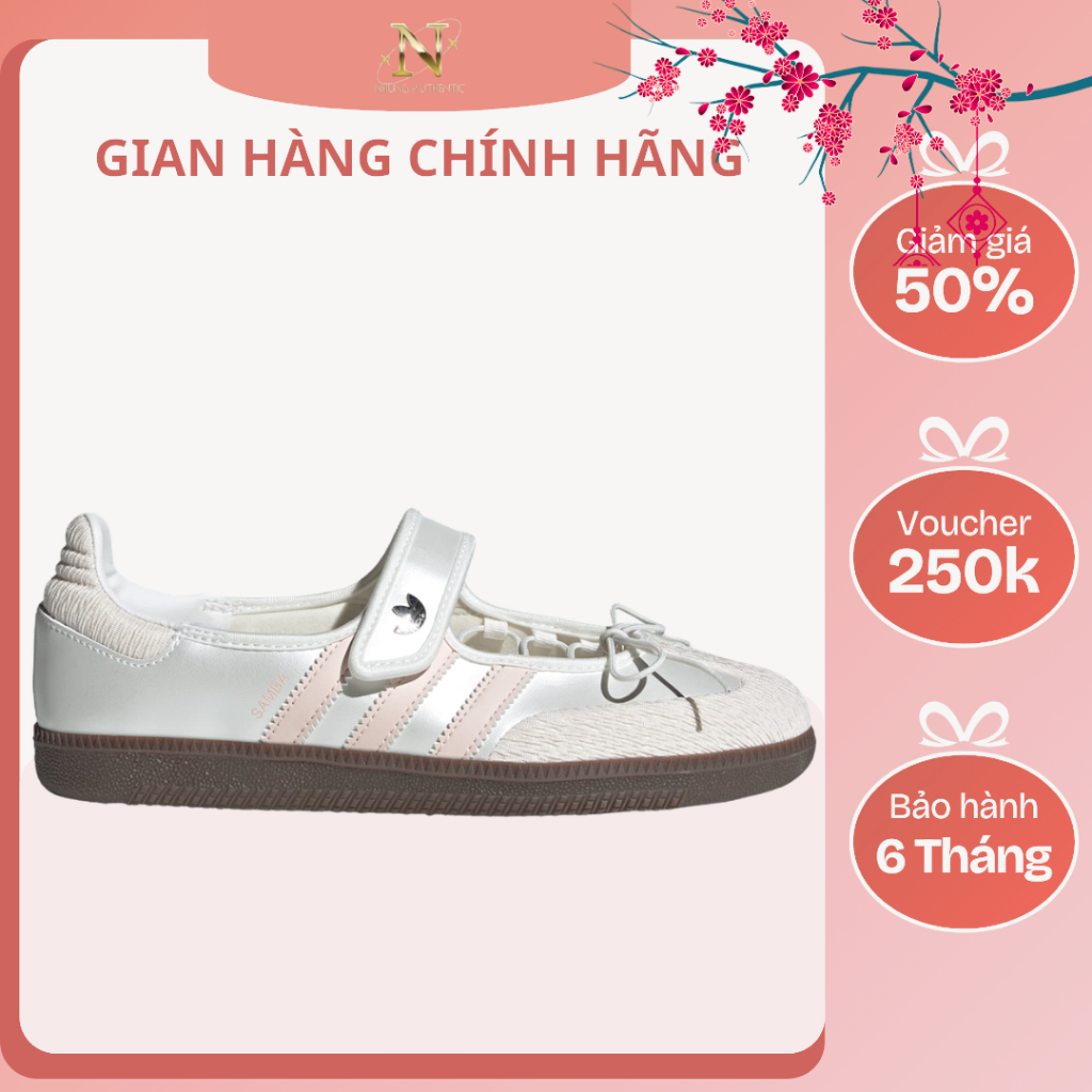 [𝙎𝘼𝙇𝙀 Chính Hãng] Giày Sneaker Adidas Samba Jane Ballet Cloud White Pink Nữ AUTHENTIC