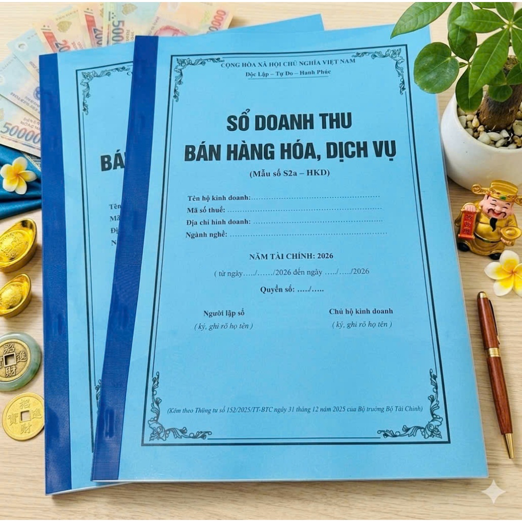 Sổ S1a S2a cho Hộ Kinh Doanh in sẵn theo Thông Tư 152, giấy dày, in rõ nét