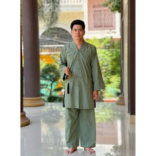 La Hán thầy vải tixi đồ bộ nam vải không nhăn cao cấp