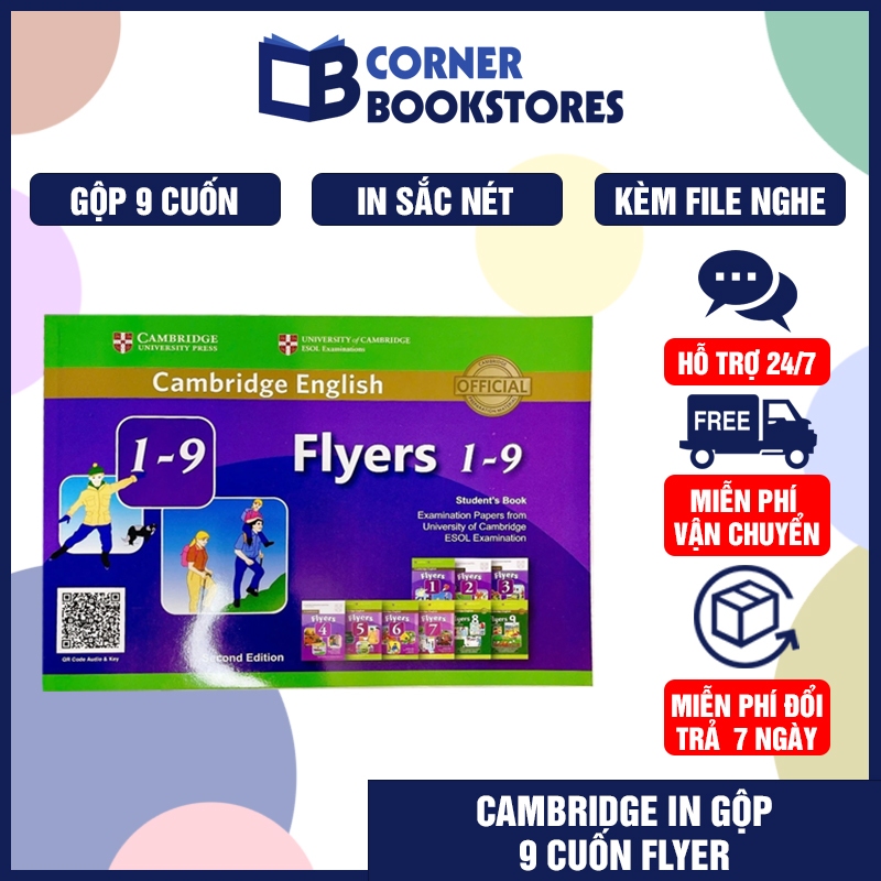 Luyện Thi Cambridge Flyers – In Gộp 9 Quyển | Kèm File Nghe Audio
