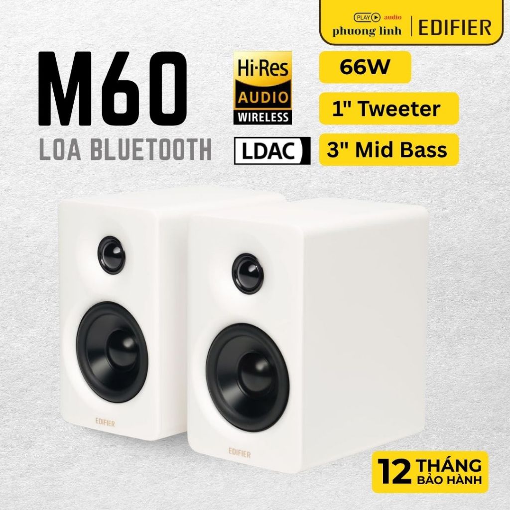 Edifier M60 Bộ Loa bluetooth vi tính (gồm 2 loa có chân đế) 66W Hires Audio- Hàng Chính Hãng