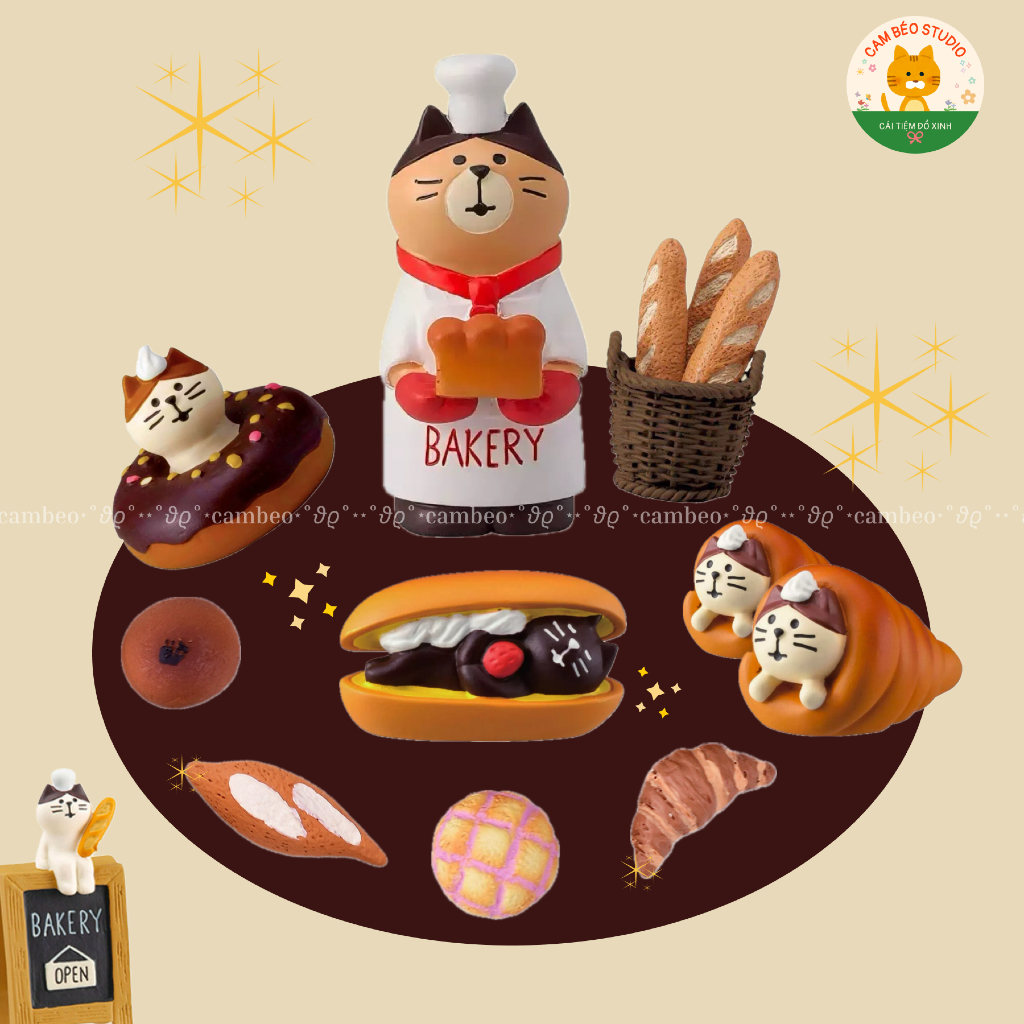 Mô hình mèo Zakka tiệm bánh “Bakery Cat”