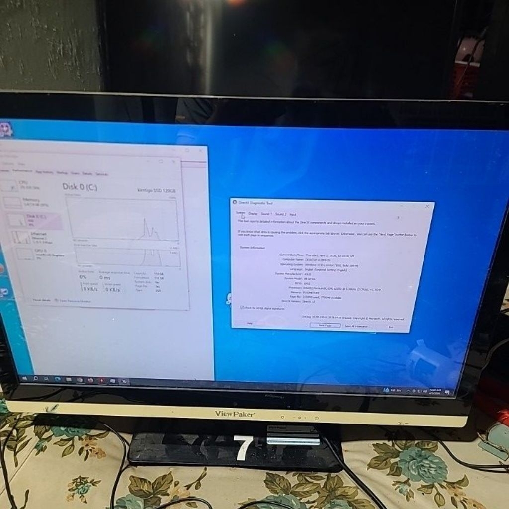 máy tính pc View Paker 24" Full HD i3 4160 > i7 7500u ram 8gb SSD 128gb vga hd 4400 = gt 630 lol ok