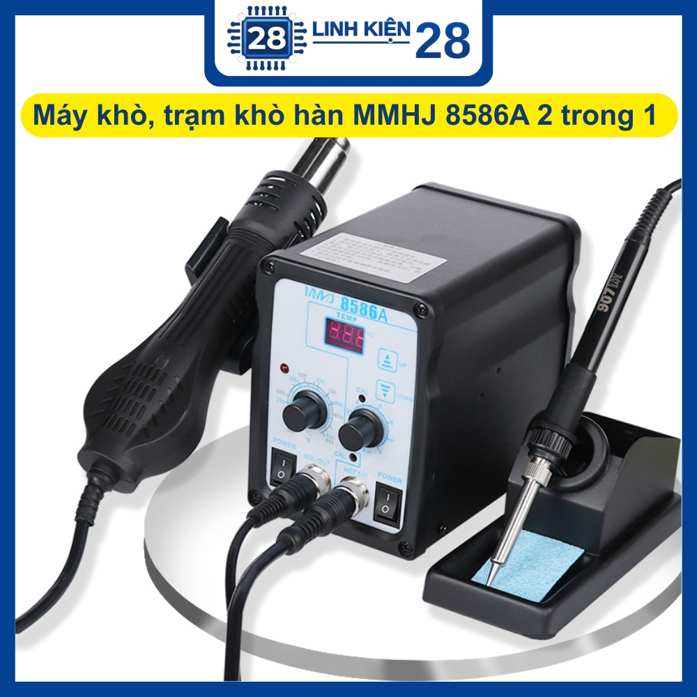Máy khò, trạm khò hàn MMHJ 8586A 2 trong 1 hàn linh kiện điện tử sửa điện thoại chỉnh nhiệt công ngh