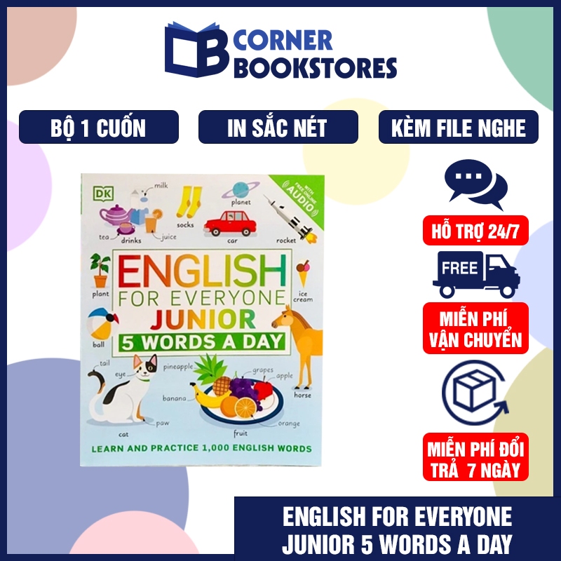 ENGLISH FOR EVERYONE JUNIOR: 5 WORDS A DAY | Kèm File Nghe Audio