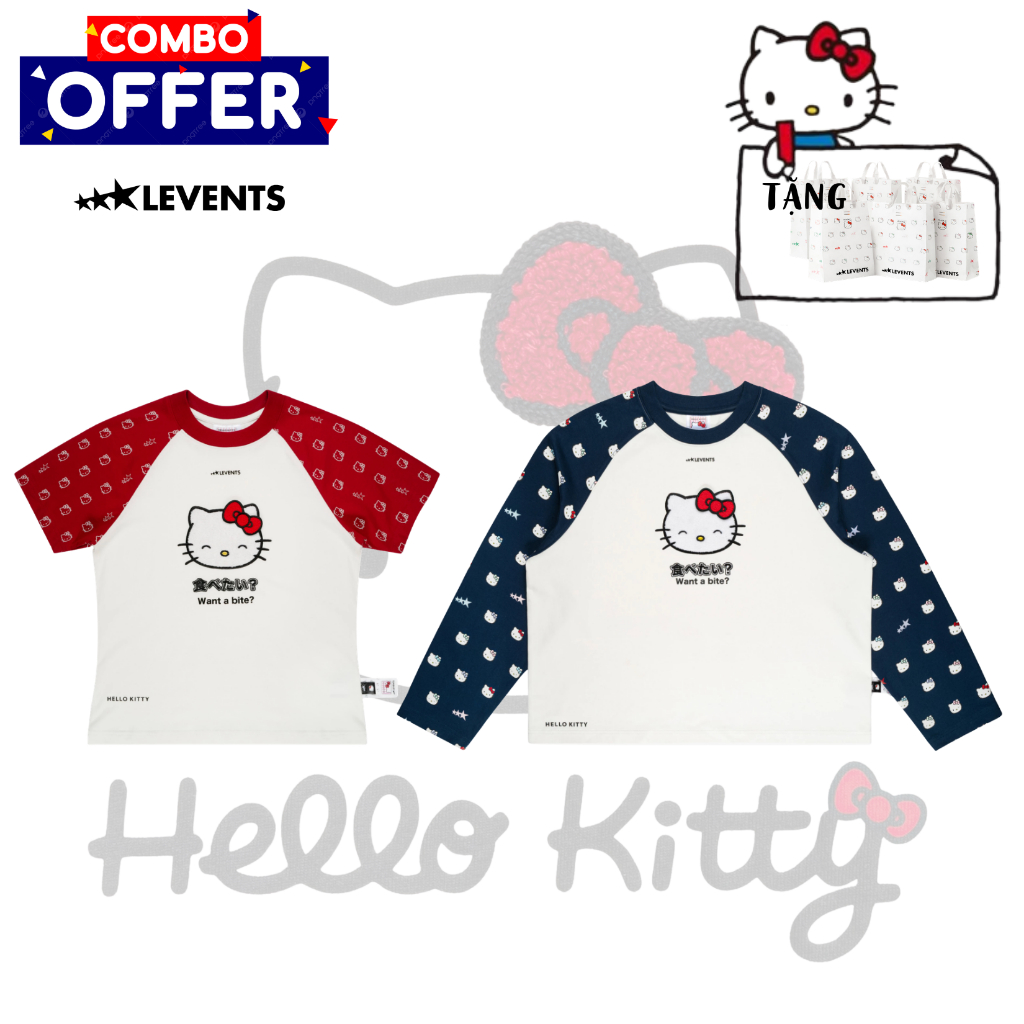 𝐋events 𝐱 𝐇ello 𝐊itty |  Joy Icon Heavyweight Raglan Long Sleeve 𝐱 Joy Icon Lightweight Raglan Regul