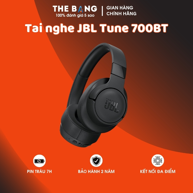 Tai nghe Bluetooth JBL Tune 700BT (Bluetooth 4.2 | Pin 7h | Jack cắm 3.5mm | JBL Pure Bass Sound). Bảo Hành 2 Năm