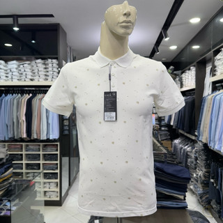 Áo polo nam Owen màu trắng họa tiết body fit vải cotton APV262037