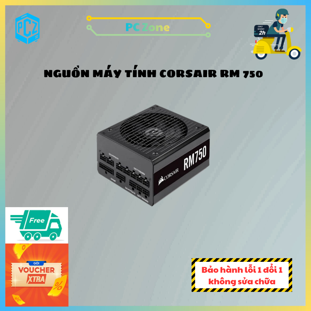 Nguồn máy tính Corsair RM 750 / 750x / 850 / 80 plus Gold có kèm PCIe 5.0 16AWG 12VHPWR TDP 600W Typ