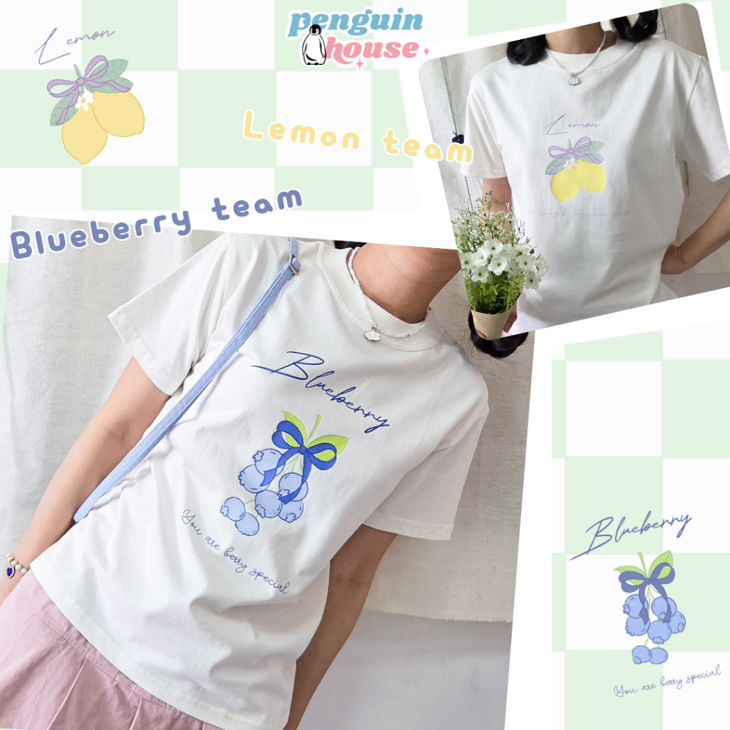 Áo thun babytee Blueberry, Lemon in hình trái cây - Penguin House
