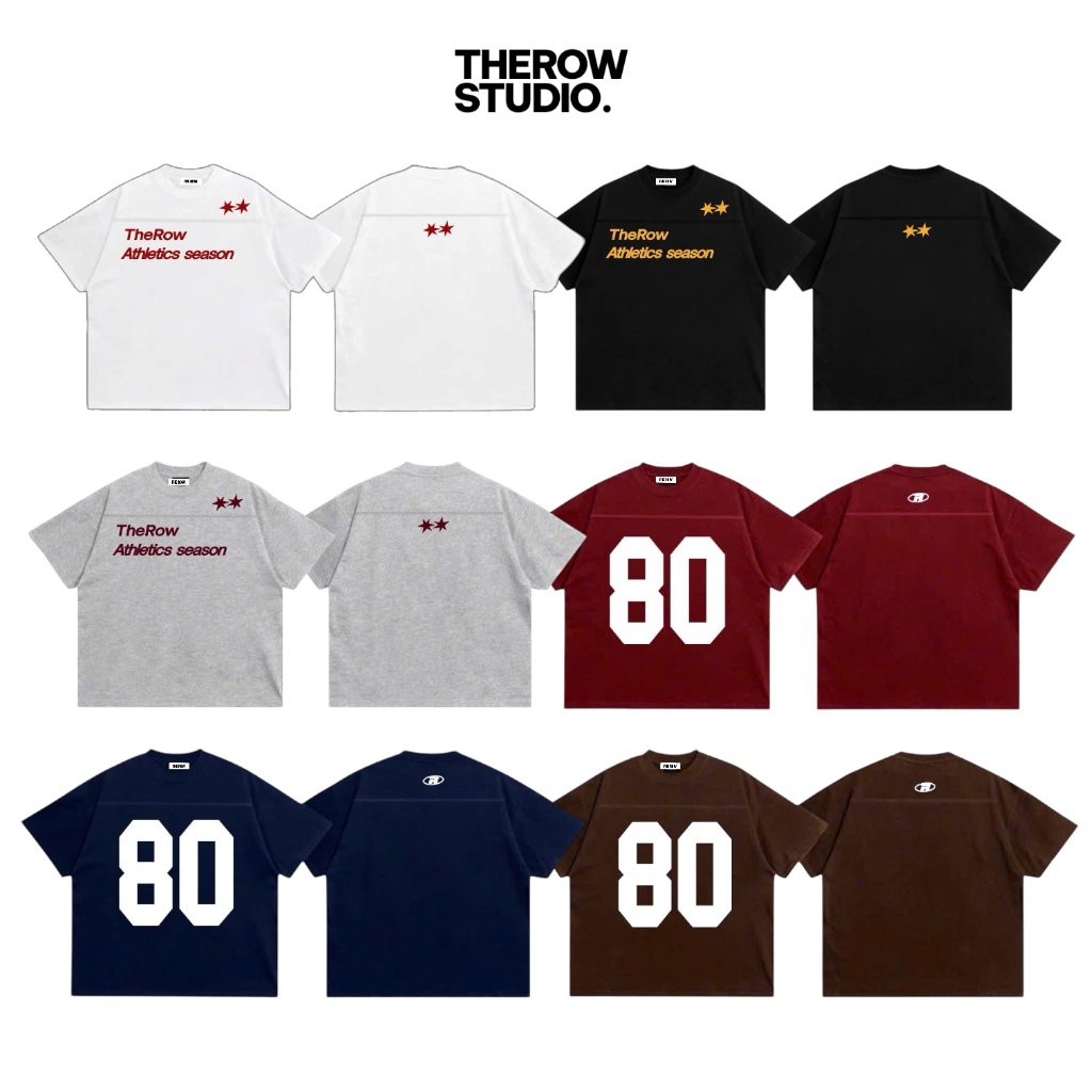 [LINE Ver1] THEROW Áo Thun Tay Ngắn Boxy 250gsm Form Rộng Cổ Tròn "LINE TSHIRT" Unisex Nam Nữ Phong Cách Basic | BigBuy360 - bigbuy360.vn